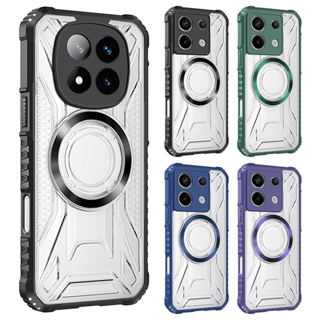 수나르 샤오미홍미노트14 13 포코X7 X6 프로 홍미14C 4G 5G 맥세이프 투명 풀커버 범퍼 하드 핸드폰 케이스