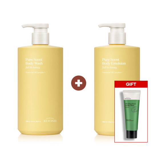 [비욘드(화장품)]비욘드 퓨어센트 폴인허니 바디워시 700ml + 바디에멀전 700ml (힐링포스 스캘프 샴푸 100ml 증정)