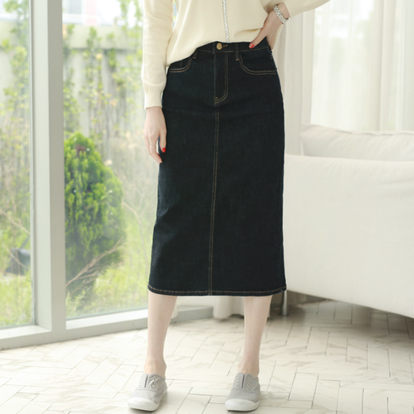 웬디즈갤러리 [웬디즈갤러리][웬디즈갤러리]베이직 H라인 데님 스커트 CSK105