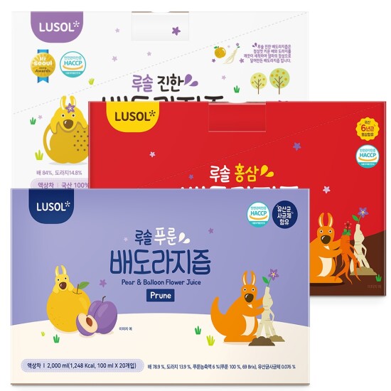 [루솔][루솔] 배도라지즙 3종 세트 (진한 20+홍삼 20+푸룬 20)
