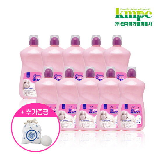 [탑스텝]홈드라이 세탁세제 1100ml x 10통 + 울드라이어볼