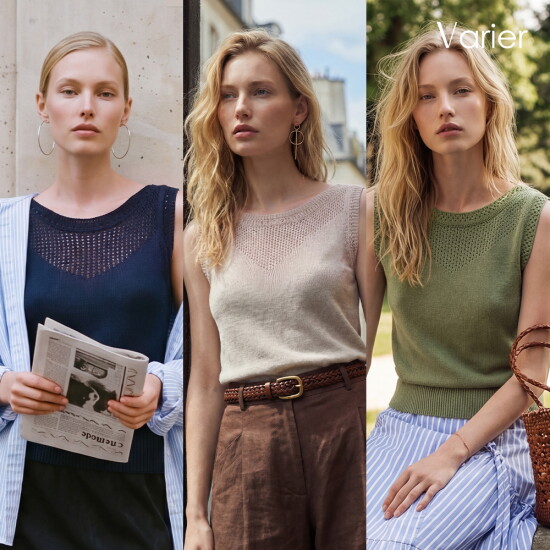 [베리에]26SS 레니 프렌치린넨 블렌드 크로셰 슬리브리스 3종