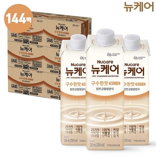 [대상웰라이프]NEW[직][더블]뉴케어 구수한맛 밸런스업 총 144팩 (230ml X 24팩 X 6박스)