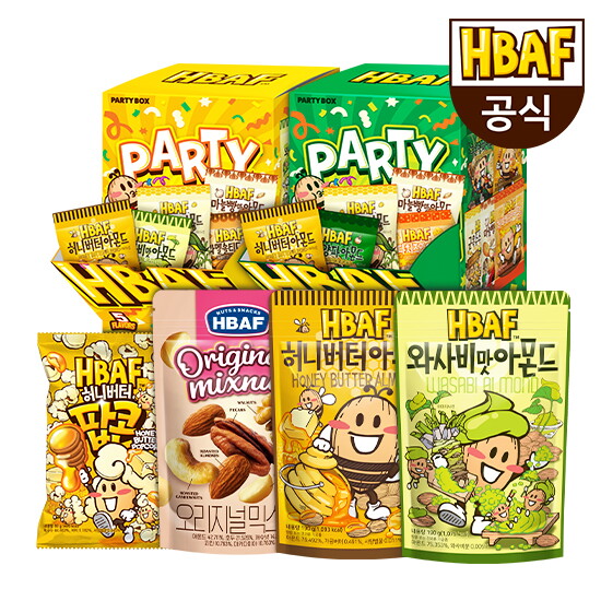 바프(길림양행) [본사직영] 바프 허니버터 아몬드 외 인기 견과모음 / 파티박스 기프트박스 아몬드 땅콩 등