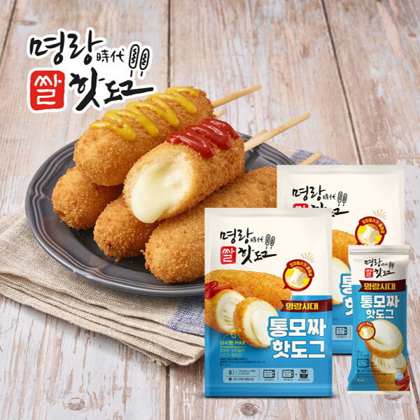 명랑시대외식청년창업협동조합 명랑핫도그 명랑핫도그 통모짜 핫도그 720g x 2팩 (16개입)