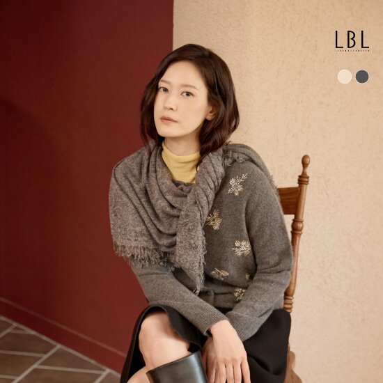 [LBL] ○[LBL X 로라애슐리] 26FW 캐시미어100 로라 뜨왈 머플러