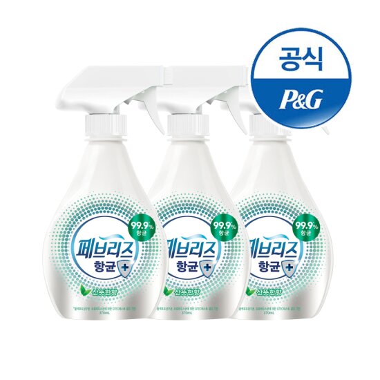 페브리즈 섬유탈취제 향균플러스 용기형 370ml 3개