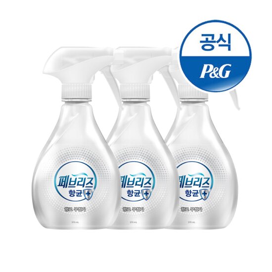 페브리즈 섬유탈취제 향균플러스 용기형 370ml 3개