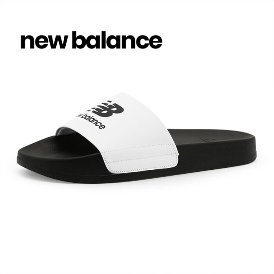 [뉴발란스]뉴발란스 베이직 슬라이드 슬리퍼 화이트블랙 (SD1101HWB2)(size 220-290)
