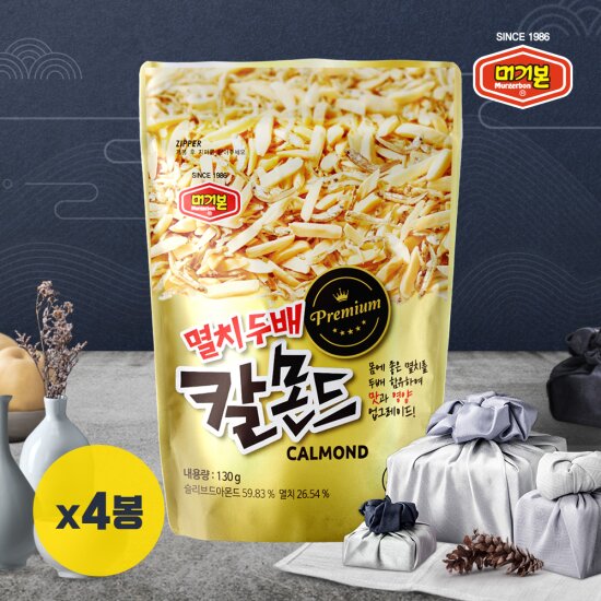 [머거본/LIVE] 멸치두배칼몬드130g x 4봉