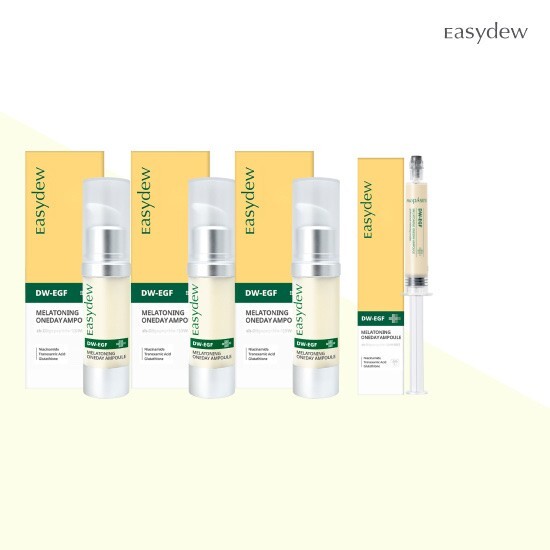 [이지듀][한가인PICK] 이지듀 DW- EGF 멜라토닝 미백앰플 심플 패키지(중용량15ml*3+8ml*1)