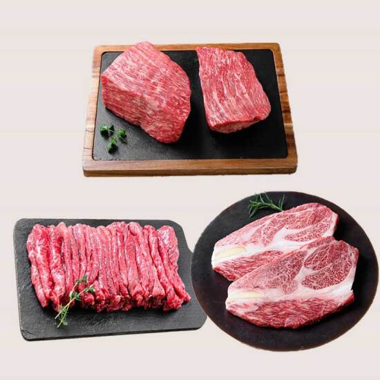[횡성축협한우]횡성축협한우 1++ 꽃등심 300g, 불고기 300g, 국거리 300g (냉장, 선물포장)