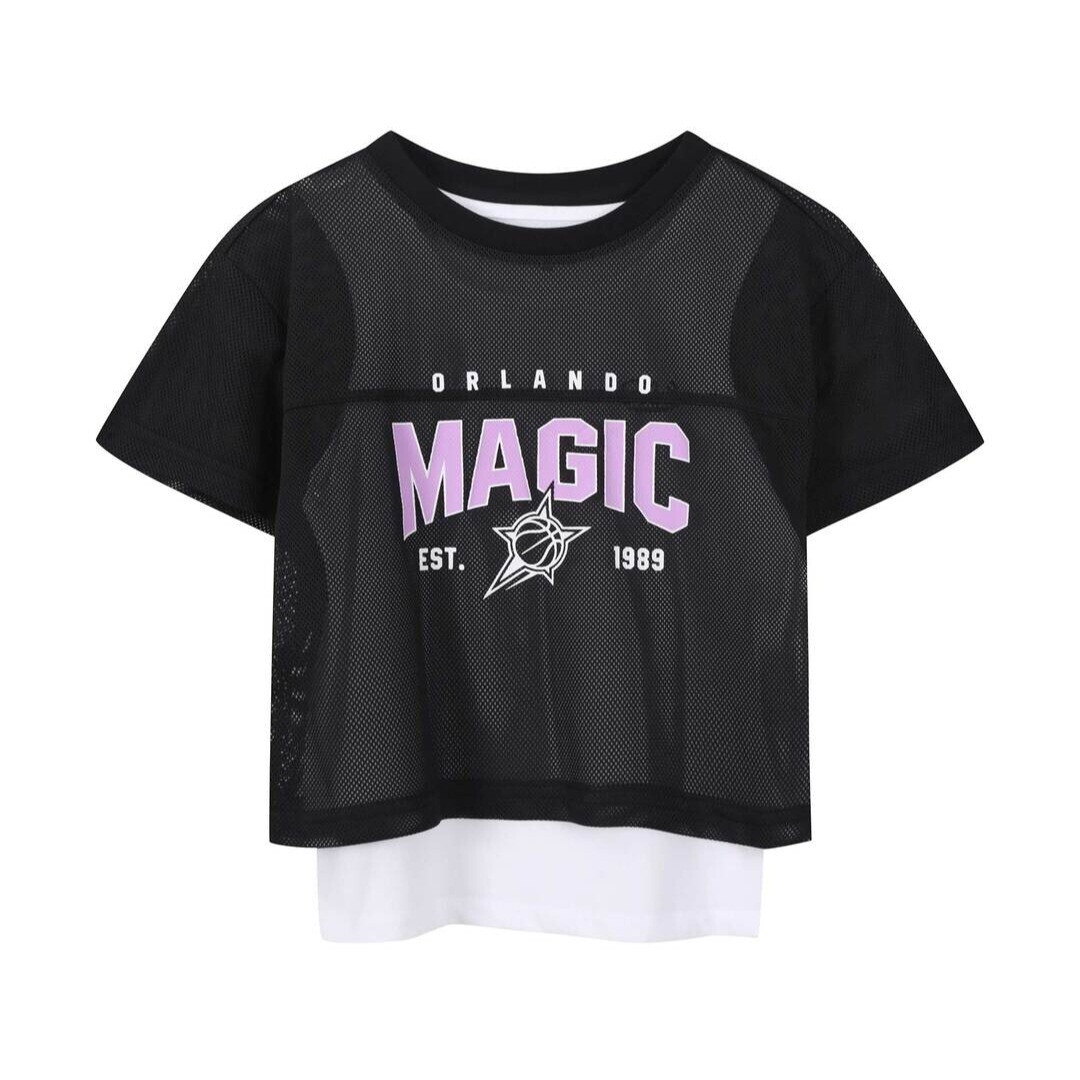 NBA KIDS [NBA KIDS]여아 메쉬 레이어드 2WAY 반팔티 K262TS640P19_DJ