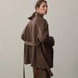 BELTED OVERSIZED HALF COAT JACKET(KHAKI)