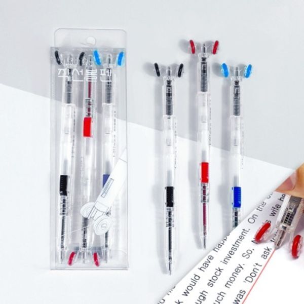 라이노바 교보문고 라이노바펜 라이노바 밑줄 / 직선샤프&볼펜 2IN1(3색) 3입 세트