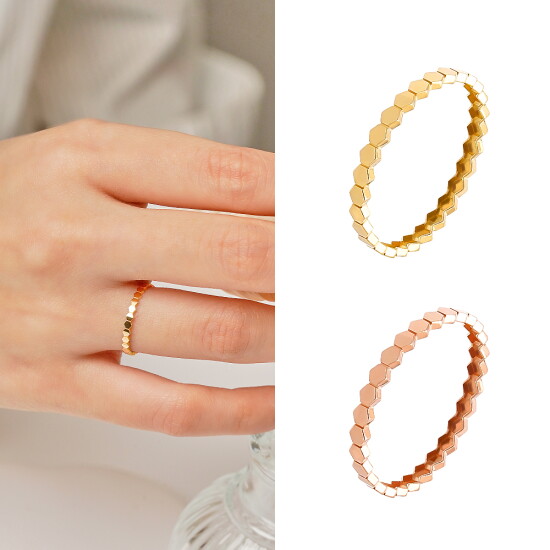 [골드앤]골드앤 14K 허니콤 반지 2mm