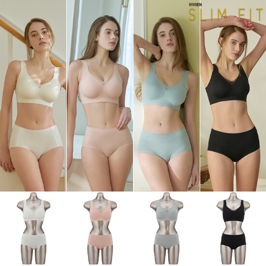 [비비안 슬림핏]26SS 비비안 SLIMFIT 아쿠아X 퓨징 브라팬티 4세트
