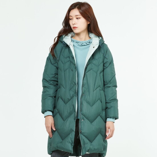 [지센 위비스][지센] 여성 리사이클 퀼팅 롱 경량 패딩 점퍼 LSLWLA78_OG