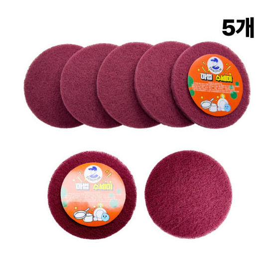 [기타][주부 추천] 요술 수세미 5p + 30cm 대나무 행주 10개 + 금강사 수세미  2m (1개)