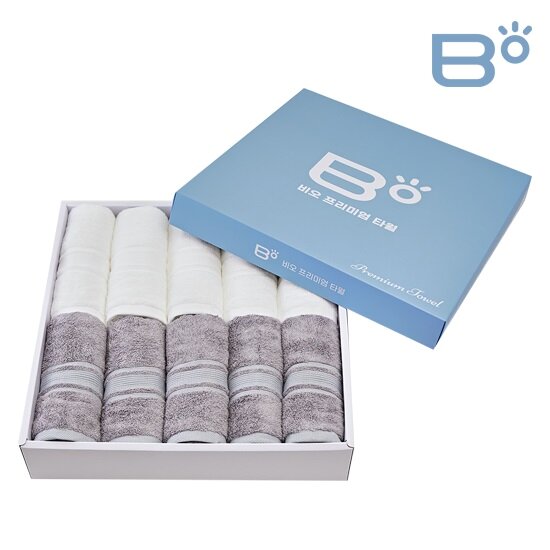 비오 프리미엄 뱀부 타올 총 10장(화이트 4장 + 그레이 or 민트블루 5장 + 무료체험(화이트) 1장)