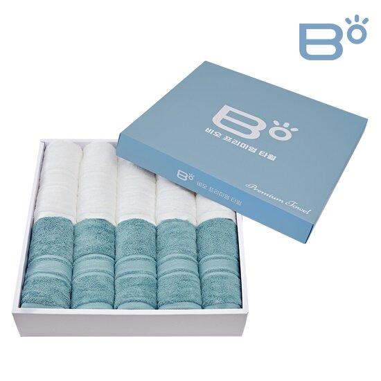 비오 프리미엄 뱀부 타올 총 10장(화이트 4장 + 그레이 or 민트블루 5장 + 무료체험(화이트) 1장)