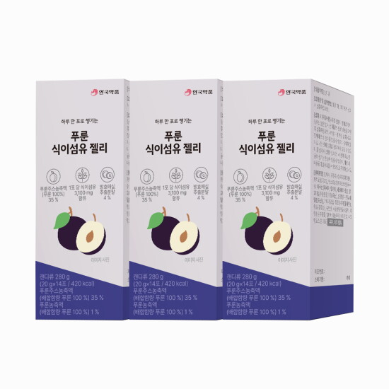 [안국약품][안국약품] 푸룬 식이섬유 젤리 3박스(20g x 14포 x 3박스)