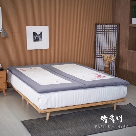 [박술녀][더블세트]자수 광목 요세트(요커버2+요솜2+보관용끈2)