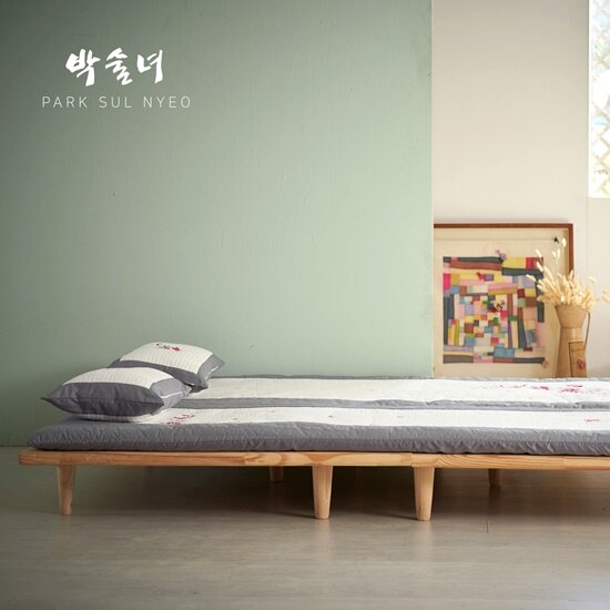 [박술녀][더블세트]자수 광목 요세트(요커버2+요솜2+보관용끈2)