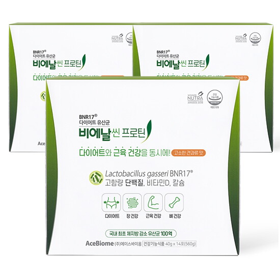 (주)서흥 비에날씬 BNR17 다이어트 유산균 비에날씬 프로틴 (14포x3개)