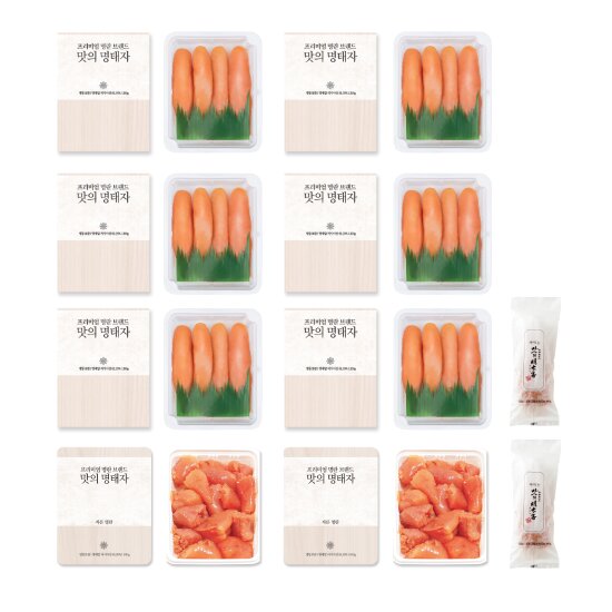 온명란(200gx6팩) + 짜먹는명란(140gx2개) + 자른 명란(100g*2팩)