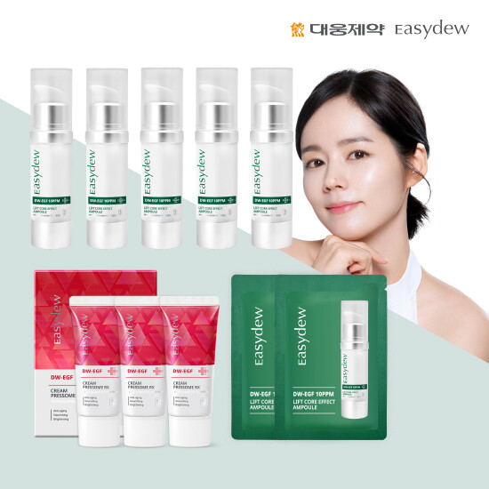 [이지듀]★EGF최대함량/최다구성★ 이지듀 리프트 EGF 코어 이펙트 앰플 한창서 패키지 (대용량15ml*5+크림 프레좀RX 30ml*3+체험분 1ml*2)