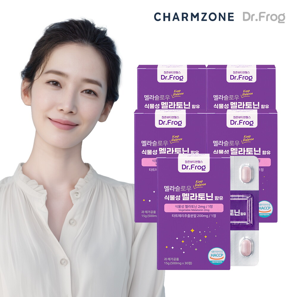 ㈜뉴트리플래닛 참존 참존 닥터프로그 식물성 멜라토닌 2mg 멜라슬로우 5박스