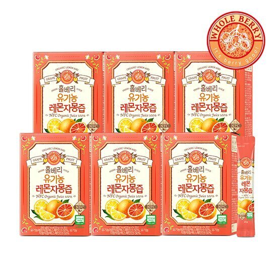 [홀베리][6박스]홀베리 유기농 레몬자몽즙 (20g X 14포 ) X 6박스(총 84포) 