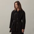 BELTED OVERSIZED HALF COAT JACKET(BLACK)