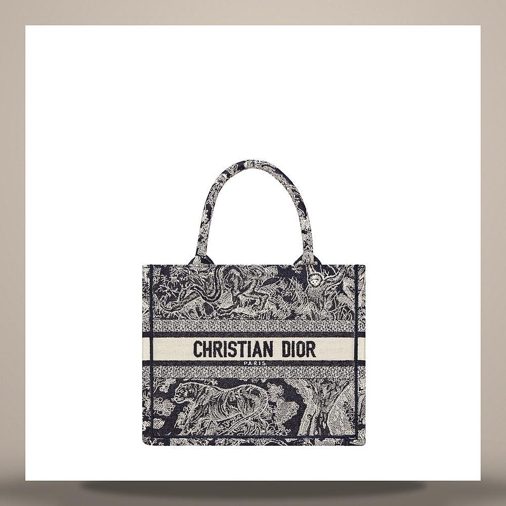 디올 디올 디올 Dior Book Tote 스몰 백 블루 화이트 Toile de Jouy Reverse 자수 265 x 22 x 14cm M1265ZRGOM35I