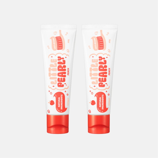 [리틀펄리][정상가 21,800원] 어린이 고불소 비건 치약 60g 2개(복숭아)