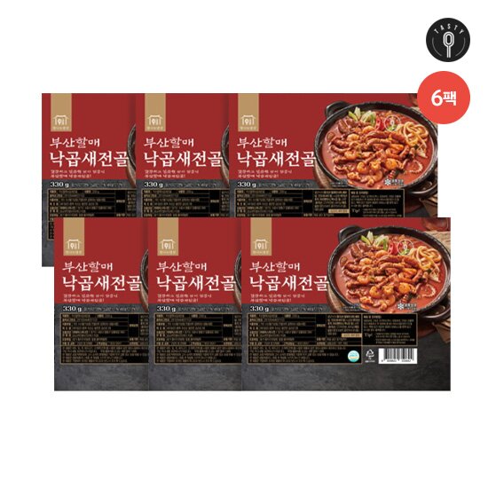 부산 할매 낙곱새 330g*6팩+소스100g*6팩+사누끼 우동면 230g*3팩