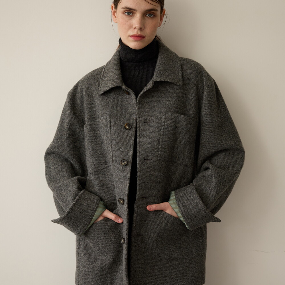 프릭스 바이 김태훈 [프릭스] Unisex Loose Fit Alpaca Pocket Blouson