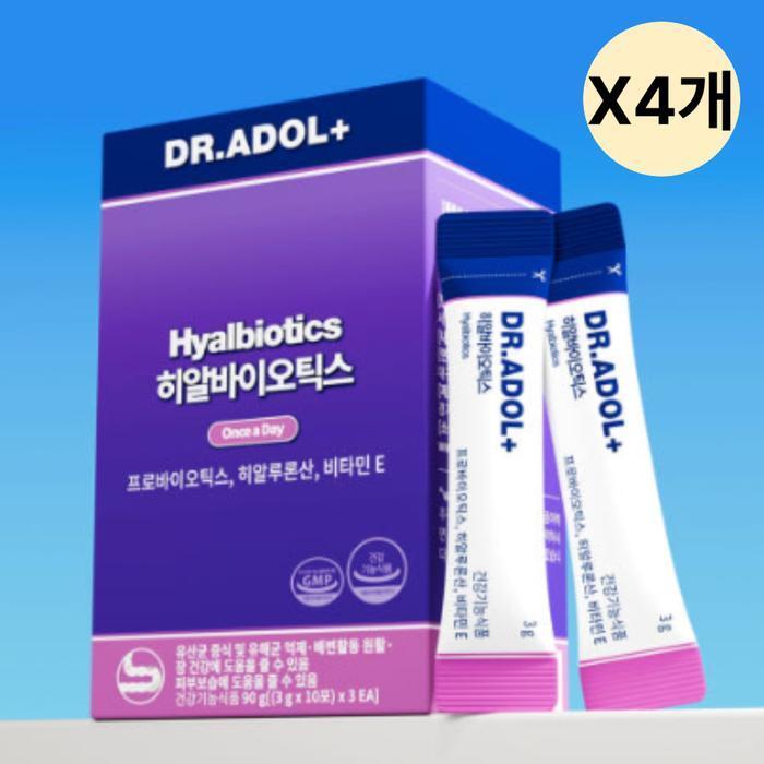 셀러허브 식품 닥터아돌 히알바이오틱스 유산균 히알루론산 30포 X4