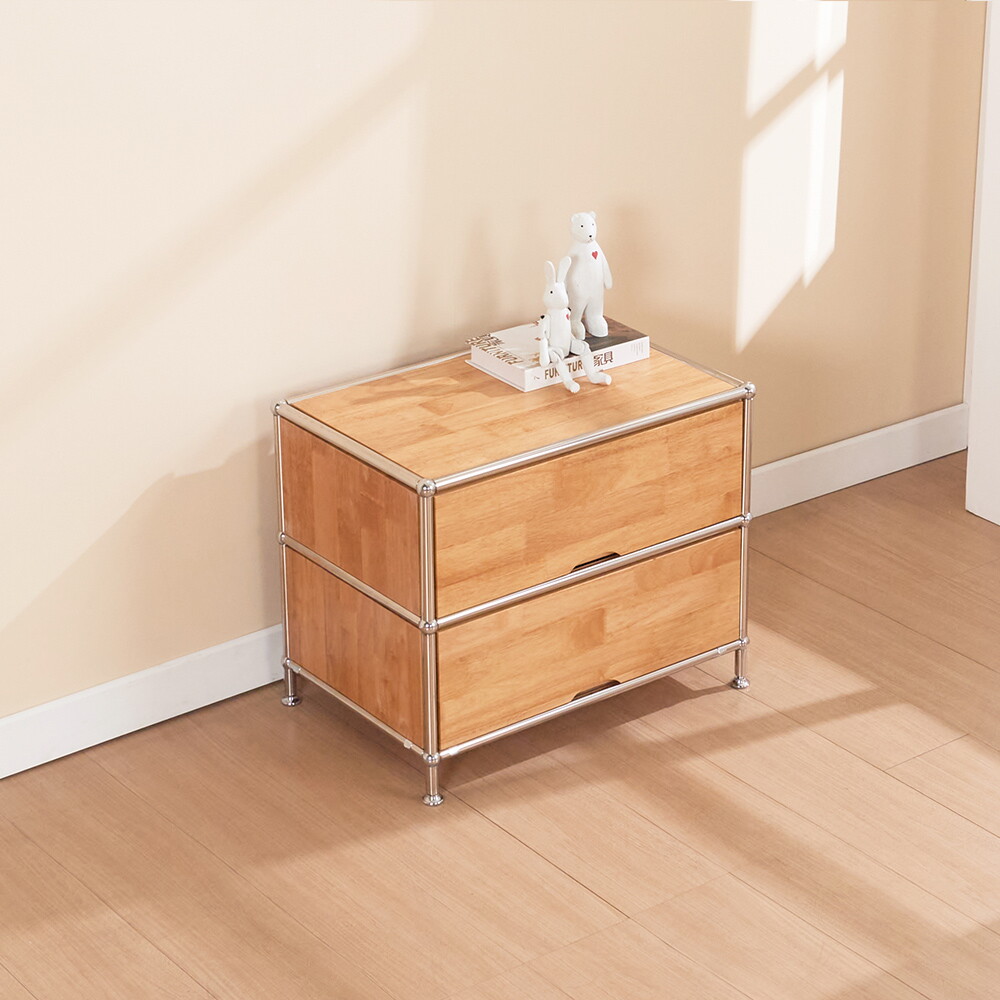 인우드 [인우드가구](포토리뷰 스벅쿠폰증정) 세비지 심플 모듈 원목 낮은 2단 서랍장 600