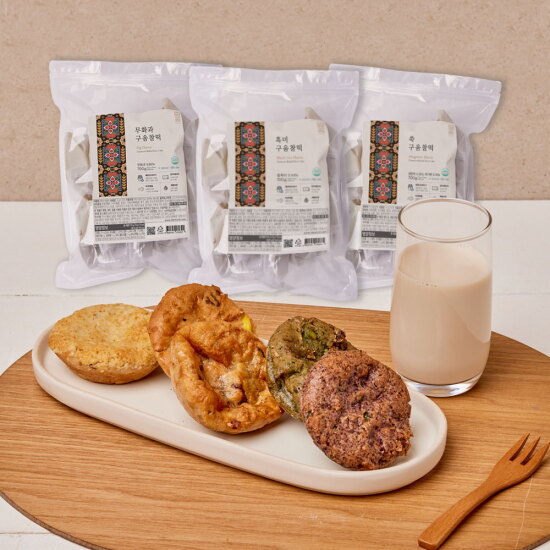 [담꽃]담꽃 프리미엄 구움 찰떡 70g x 30봉 (흑미10ea, 쑥10ea, 무화과10ea) 