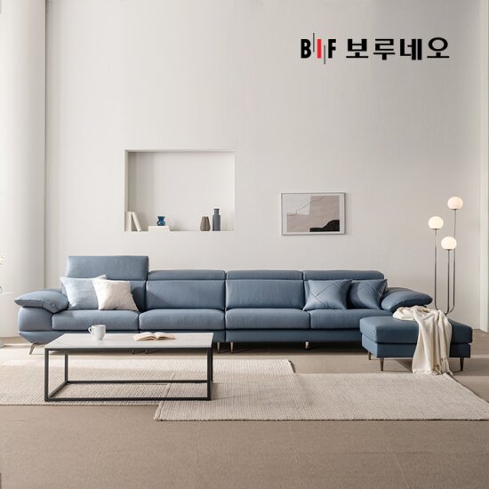 [6인용] 디아모 천연면피 통가죽 소파+스툴+쿠션2+소파테이블