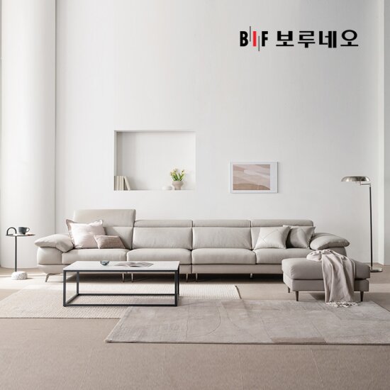 [6인용] 디아모 천연면피 통가죽 소파+스툴+쿠션2+소파테이블