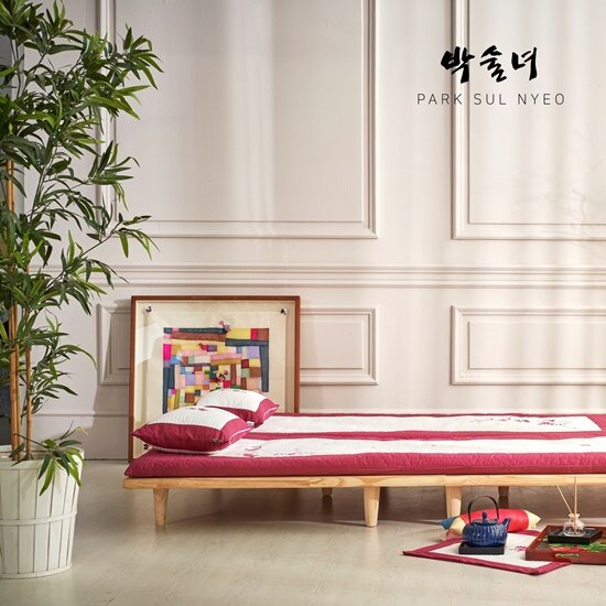 [박술녀][싱글세트]자수 광목 요세트(요커버1+요솜1+보관용끈1)
