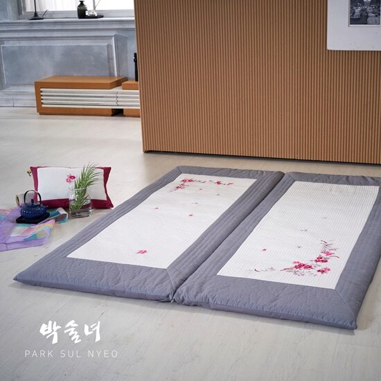 [박술녀][싱글세트]자수 광목 요세트(요커버1+요솜1+보관용끈1)