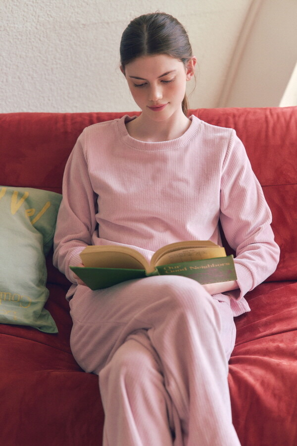 비너스 (겨울 여성바지2매) 외출가능 보온+포근 벨로아 극세사 여성 바지-VEP3975WS