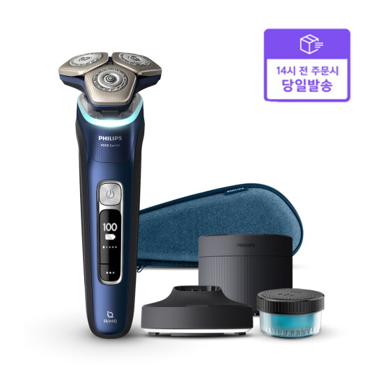 [필립스][빠른배송+ 세정제 2개 포함]SkinIQ 9000 시리즈 전기면도기 S9980/54 아드리아틱 블루
