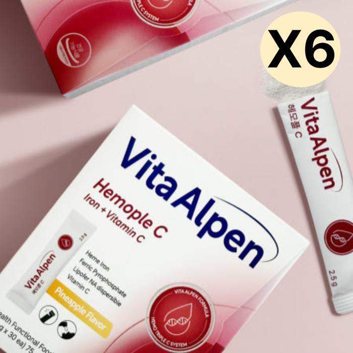 코스맥스바이오 셀러허브 식품 모어네이처 비타알펜 헤모플C 철분 파인맛 30포X6