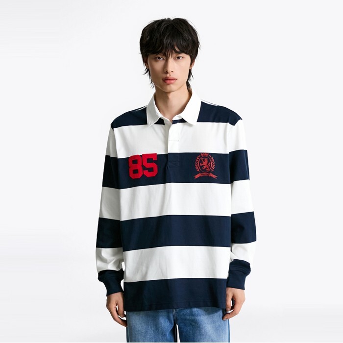 타미진스 [공식] [타미힐피거] 스트라이프 럭비 티셔츠 (T32F7TKT55TMT1C1G)