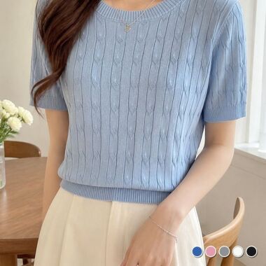女性ピンク女性ブルー出勤 Tシャツ デイリー ニット プレッツェル セーター ウィンターポーラグレーホワイトブラック 衣類トップス 秋 衣料品